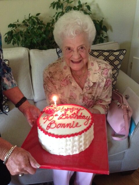 Bonnie on her 90th birthday.